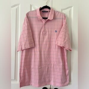 POLO GOLF - RALPH LAUREN - Mens Shirt Pink/Blue Plaid - 100% Cotton - Size XXL